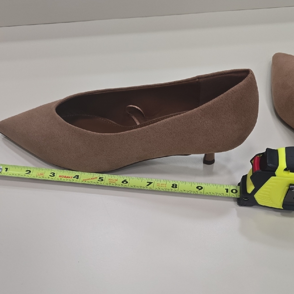 Next Forever Comfort Taupe Standart/wide Point Toe Lown Kitten Heel Shoes, 7 - Picture 9 of 15